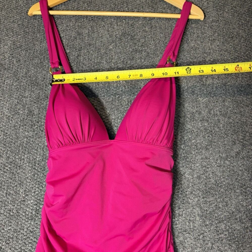 Victoria Secret L Lace Back One Piece Swimsuit Bikini Ruched Pink Large - Picture 8 of 12